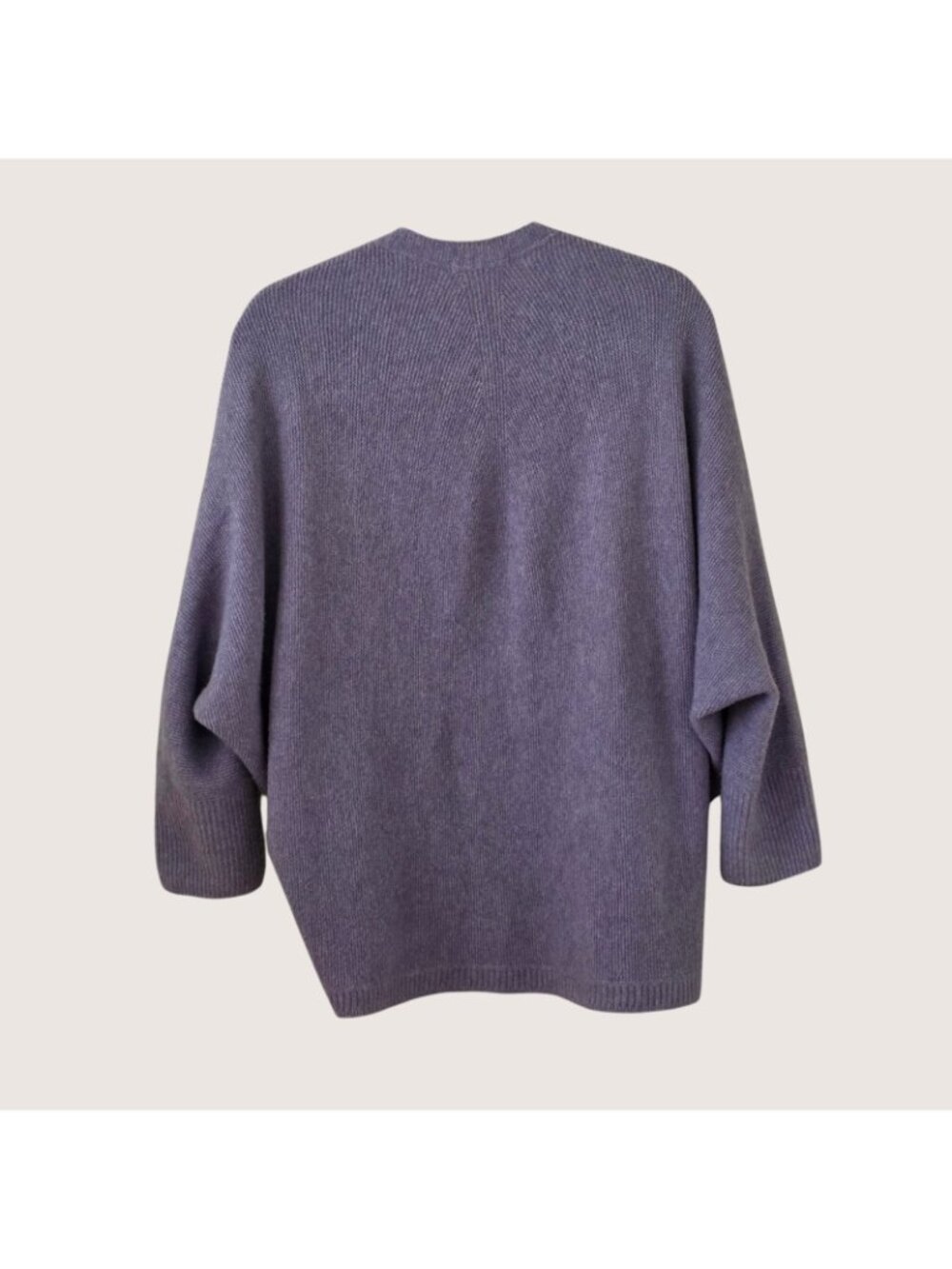 Uniqlo 3D Knit Souffle Yarn Cardigan L Lavender Purple Open Front Cocoon Slouchy - Picture 2 of 14